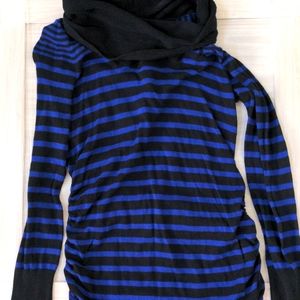 Striped Neck Maternity Sweater - Size S